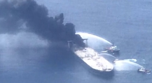 எரிந்த கப்பல் அதிகாரி மீது இலங்கை வழக்கு தாக்கல்